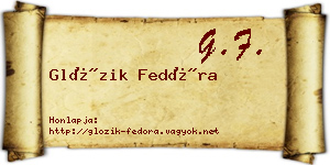 Glózik Fedóra névjegykártya